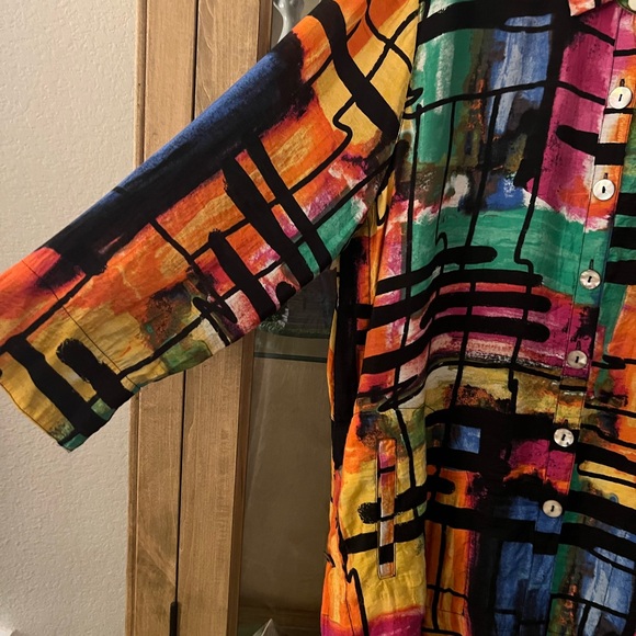 Colorful Abstract Button-Up Shirt - Picture 3 of 15